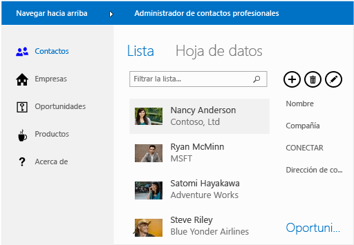 Business contact manager app for SharePoint