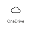 Captura de pantalla del icono de tarjeta de OneDrive con un vínculo para obtener más información.