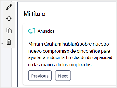 Pantalla que muestra la opción que permite editar el título de un Panel.