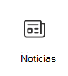 Capturas de pantalla del icono de la tarjeta noticias con un vínculo para obtener más información.