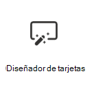 Captura de pantalla del icono del diseñador de tarjetas con un vínculo a un artículo para obtener más información.