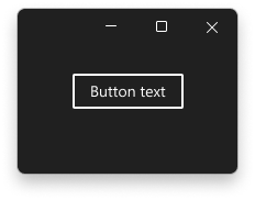 Ventana con un botón con el color de la cara 3d y el texto del botón mediante el color de texto del botón.