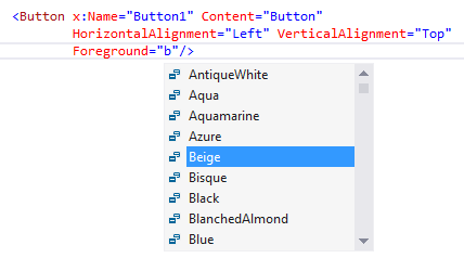 IntelliSense en la parte 2 de XAML