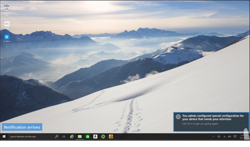 Captura de pantalla de la notificación de autenticación en dos fases.