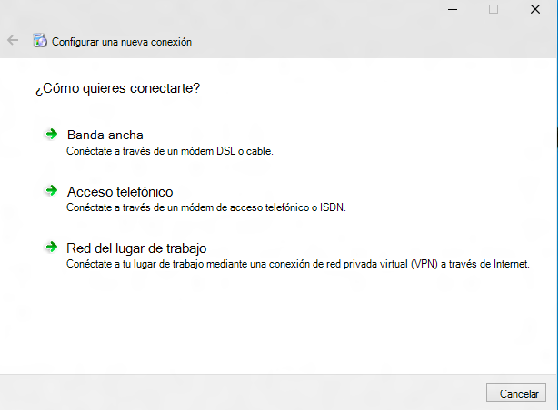 vpnv2 csp configure la conexión.