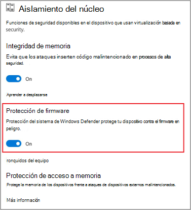 Seguridad de Windows configuración.