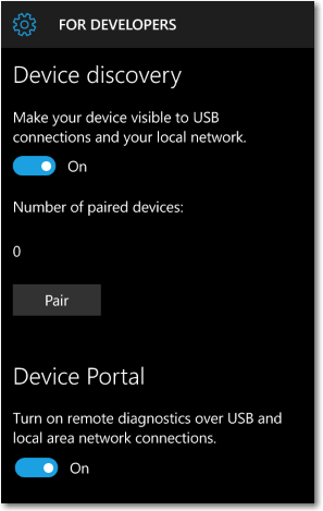 Configuración de la detección de dispositivos en el modo de desarrollador