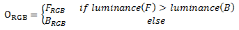 Fórmula matemática para un efecto de color más claro.