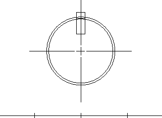 forma original: un círculo trimestral por líneas horizontales y verticales, con un cuadro en la parte superior