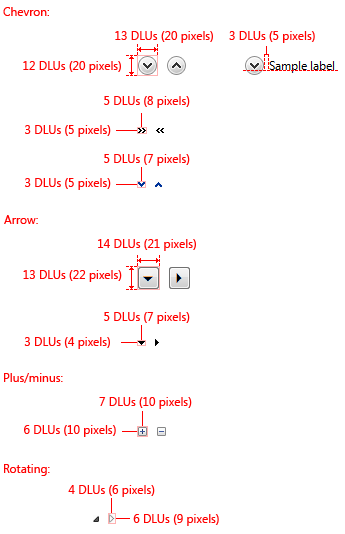 captura de pantalla del dimensionamiento y espaciado recomendados 