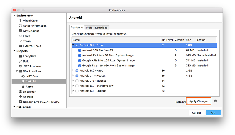 Example of adding all components of a platform