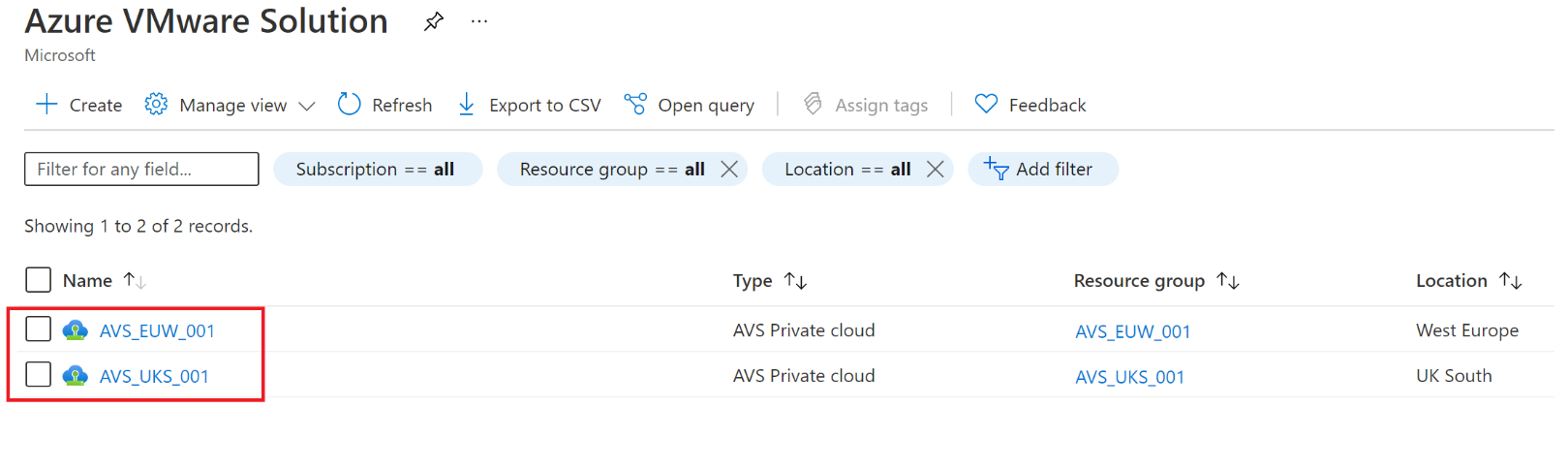 Le diagramme montre le premier prérequis pour le scénario 2 de la solution de récupération d’urgence Zerto sur Azure VMware Solution.