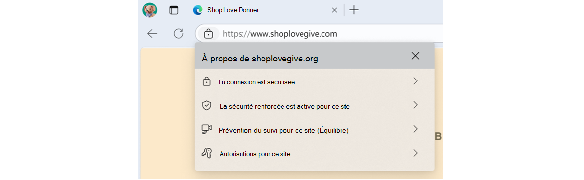 Menu volant Approbation de site