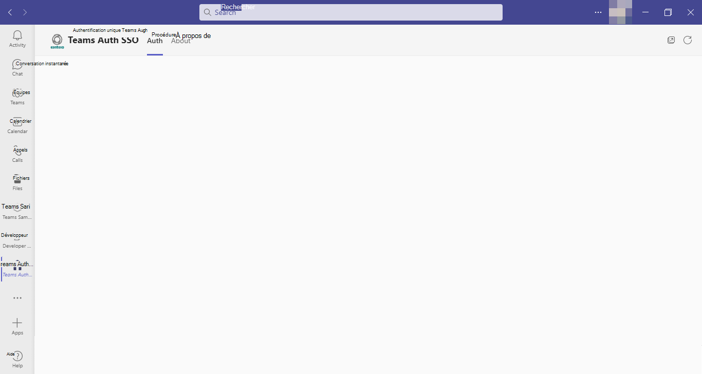 Exemple d’application onglet Teams avec l’authentification unique activée