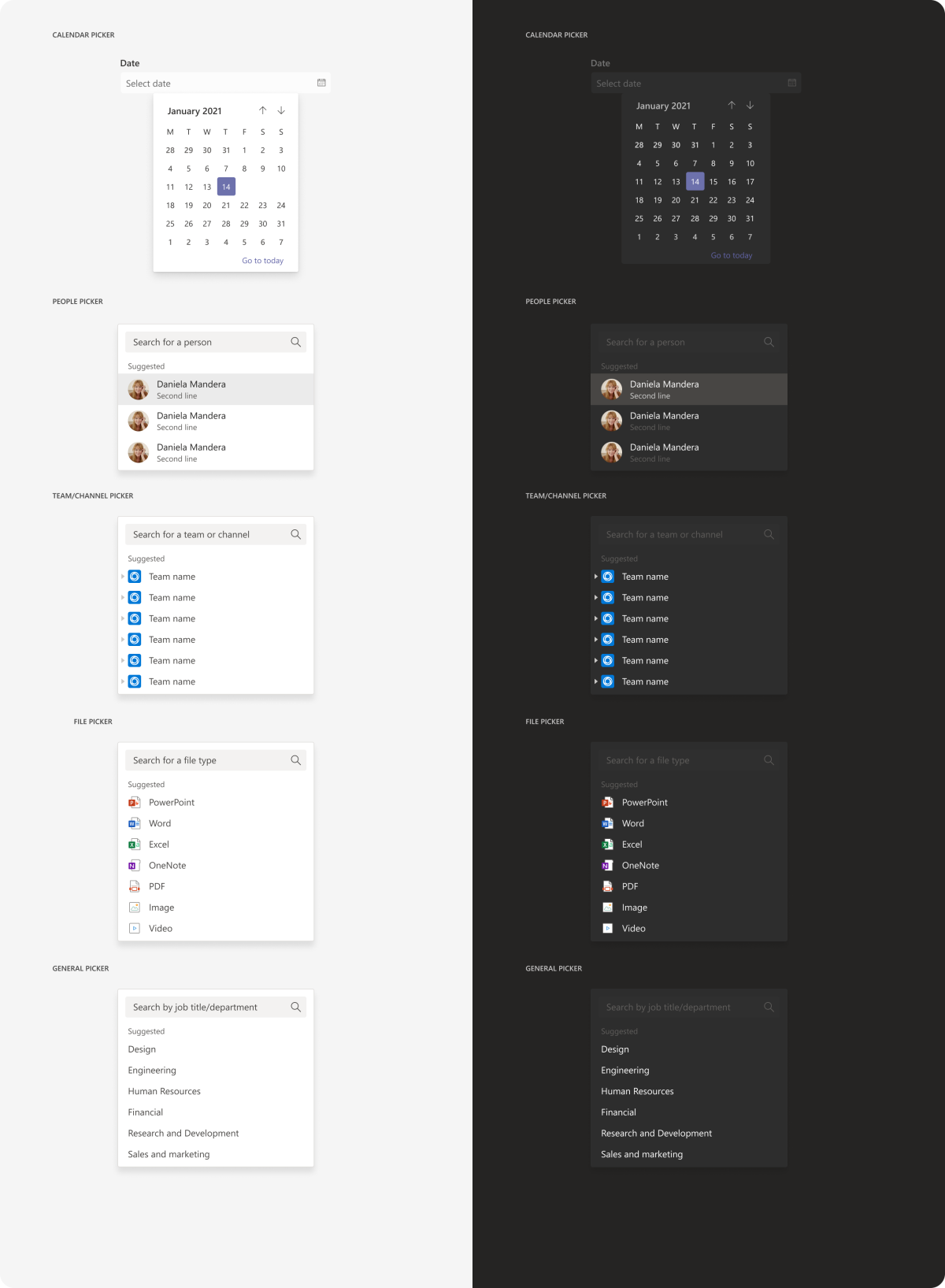 Exemple montrant un composant d’interface utilisateur du sélecteur.