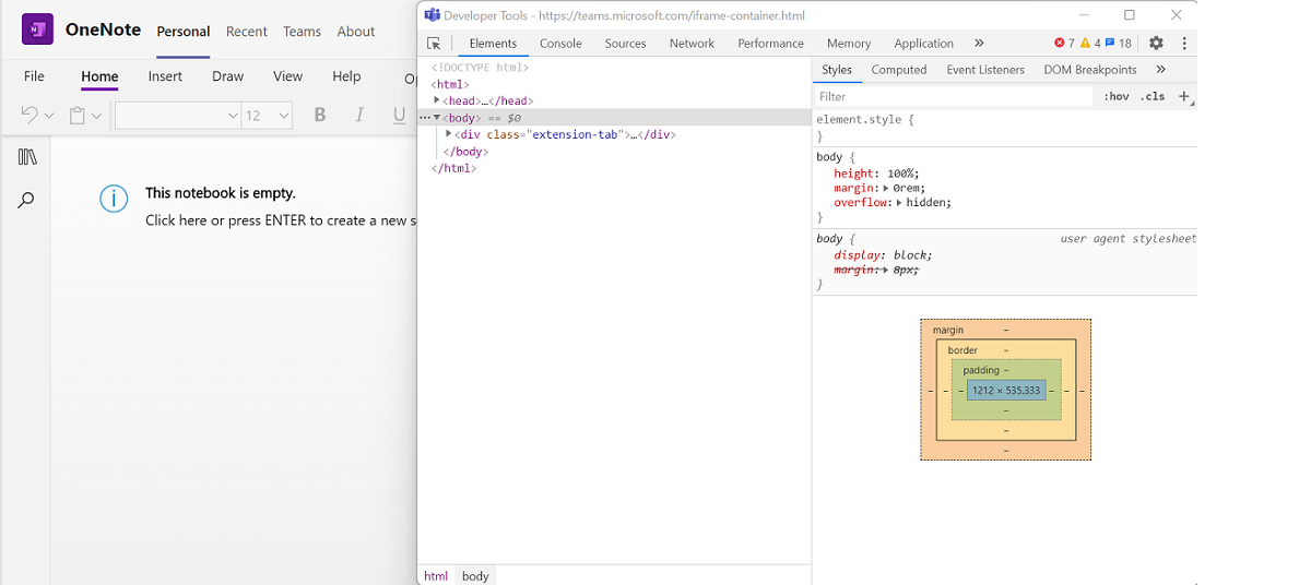 Capture d’écran montrant l’onglet et DevTools.