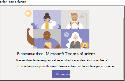 Capture d’écran montrant la connexion à la réunion Teams.