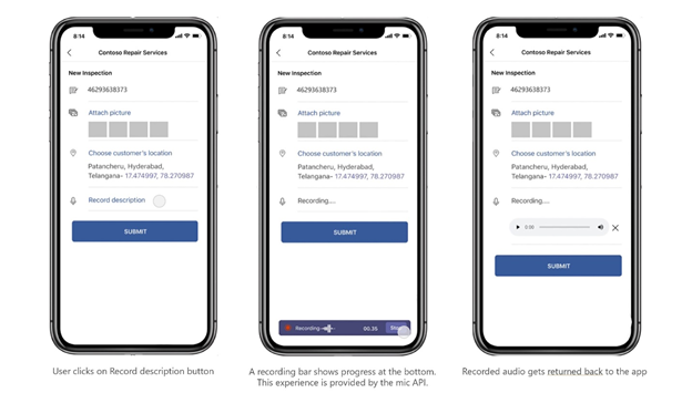 Image montrant la fonctionnalité de microphone pour les appareils mobiles.