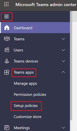 Capture d’écran montrant les stratégies d’installation sous Applications Teams dans le Centre d’administration Microsoft 365.