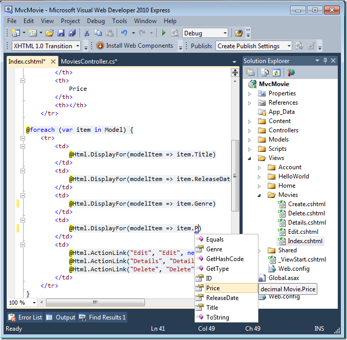 ModelIntelliSense