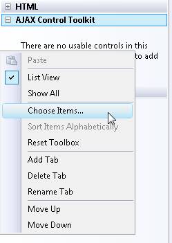 Choisir les éléments à ajouter à la boîte à outils