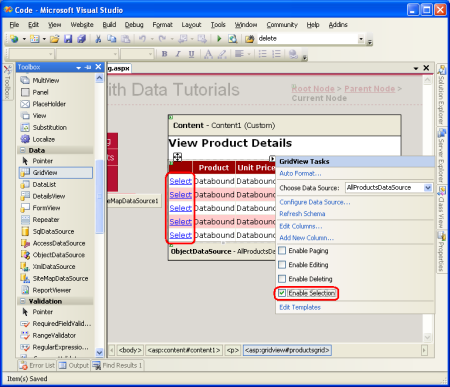 Rendre les lignes de GridView sélectionnables