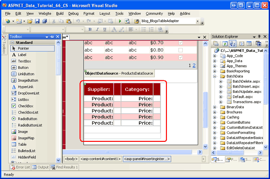 L’interface d’insertion est composée d’une table à quatre colonnes Seven-Row