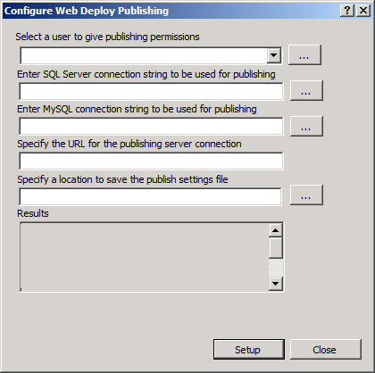 Dans la boîte de dialogue Configurer la publication web de déploiement, cliquez sur Configurer.