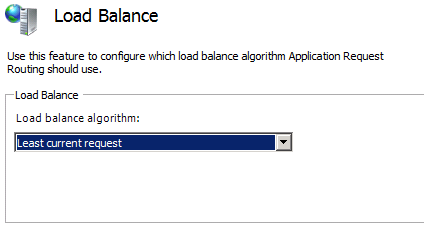 Dans le volet Équilibre de charge, sélectionnez un algorithme d’équilibrage de charge (par exemple, requête minimale actuelle).