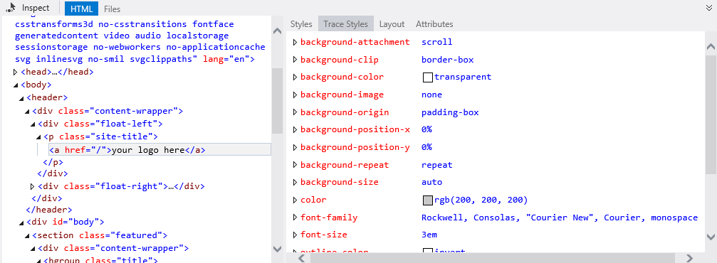 Suivi des styles CSS