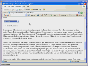 Capture d’écran de la procédure pas à pas vidéo de l’exécution du rappel de script dans A SP dot NET 2 point 0. La liste déroulante Microsoft est mise en surbrillance.