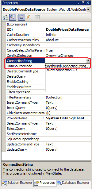 Configurer SqlDataSource pour utiliser NorthwindConnectionString