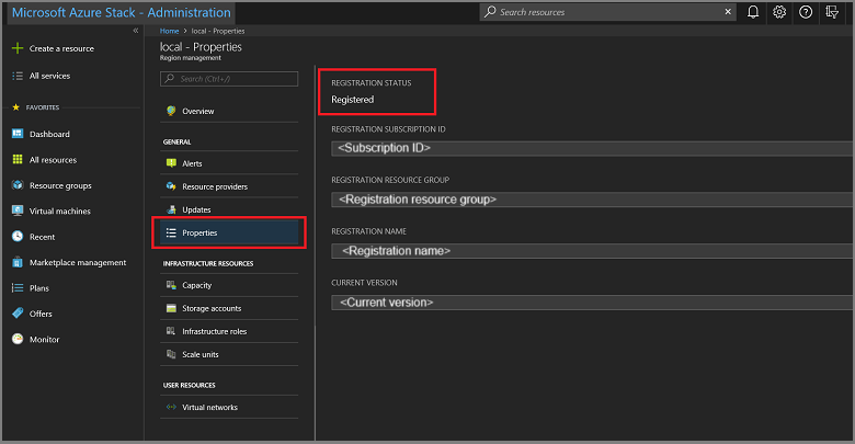 Vignette de gestion des régions dans le portail d’administration d’Azure Stack Hub