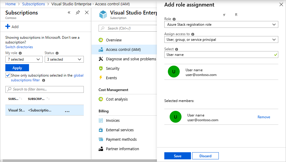 Sélectionnez les utilisateurs à affecter au rôle personnalisé dans le Portail Azure