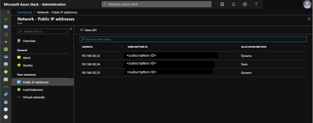 Adresses IP publiques de locataire dans le portail d’administration Azure Stack Hub