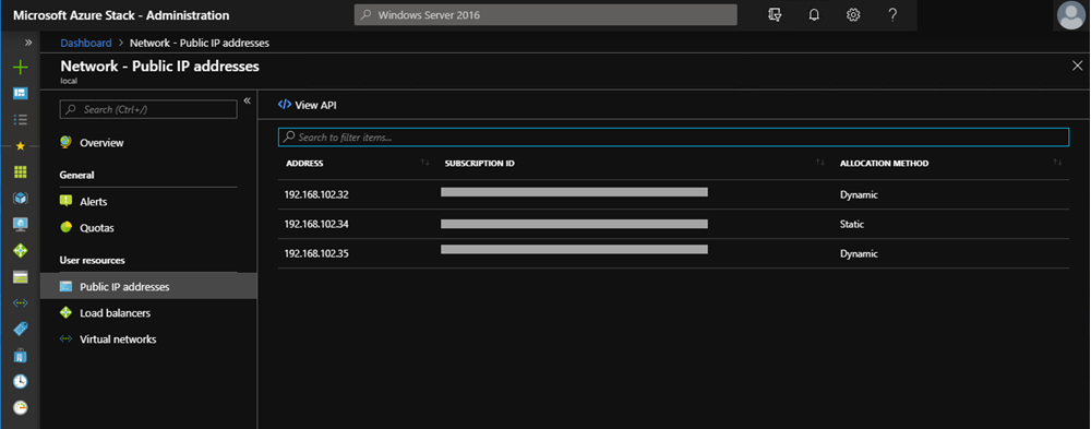 Adresses IP publiques de locataire dans le portail d’administration Azure Stack Hub