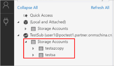 Liste des comptes de stockage, y compris les comptes d’abonnement Azure Stack Hub