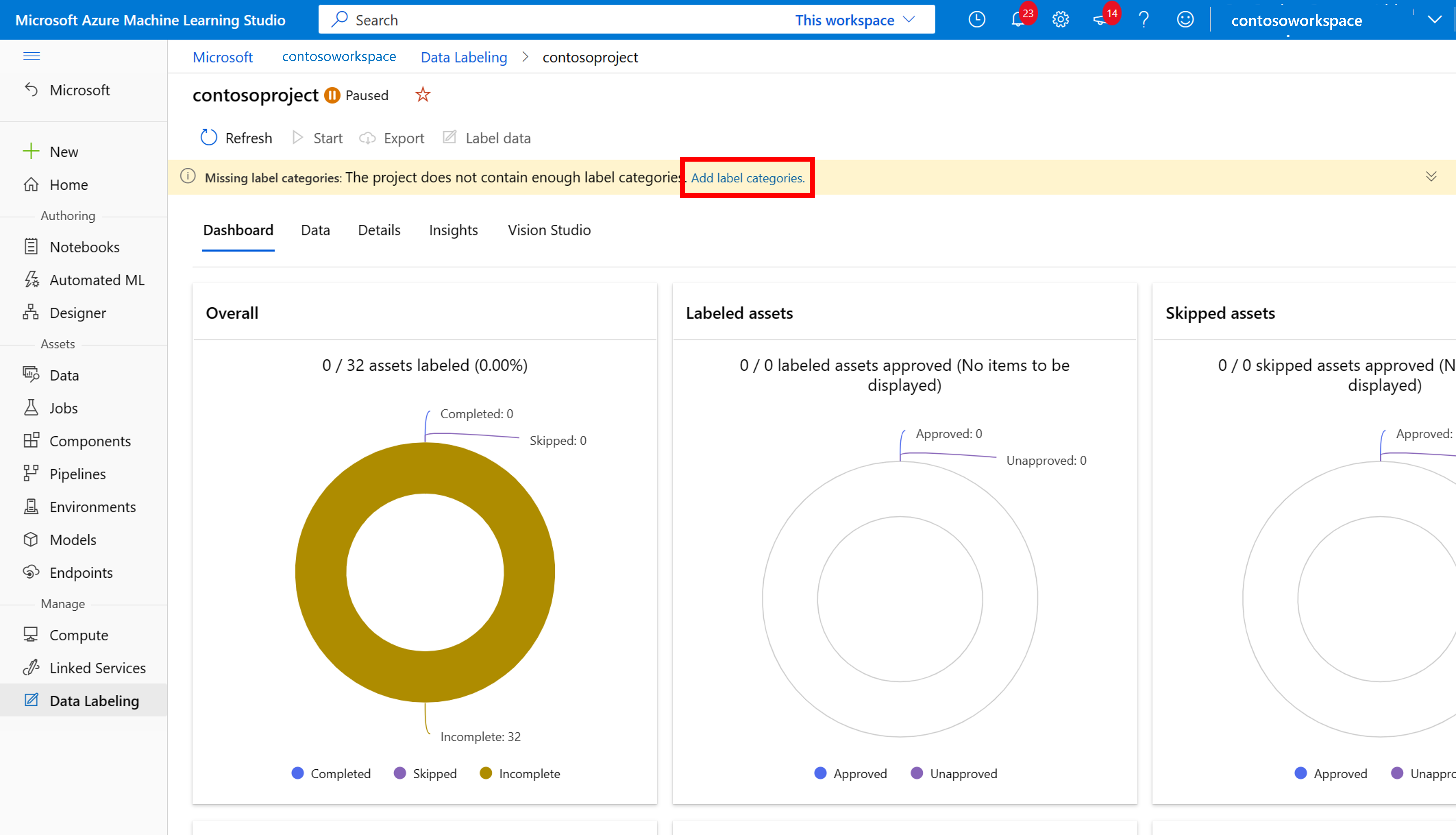 Capture d’écran montrant le bouton permettant d’ajouter des classes d’étiquettes.