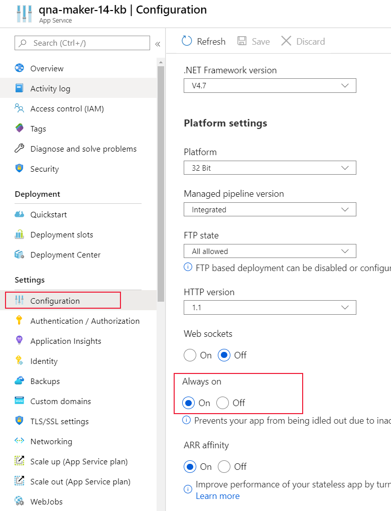 Dans le volet de configuration, sélectionnez Paramètres généraux, puis recherchez Toujours activé, et sélectionnez la valeur Activé.