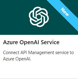 Capture d’écran de la vignette d’API Azure OpenAI dans le portail.