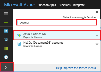 Rechercher le service Azure Cosmos DB