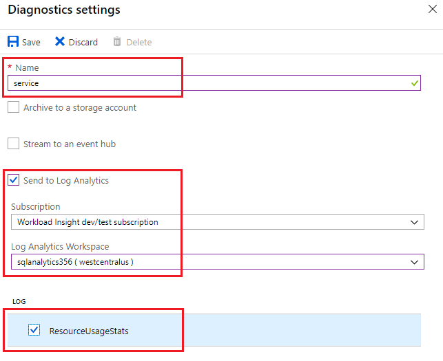 Configurez les diagnostics pour une instance managée.