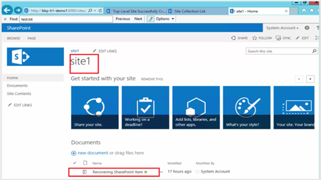 Capture d’écran montrant le diagramme de Protection SharePoint MABS.