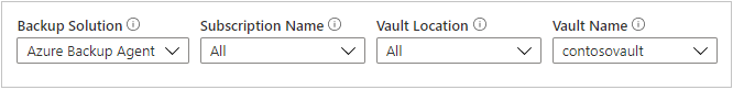 Capture d’écran montrant comment définir le filtre de rapport Solution de sauvegarde.