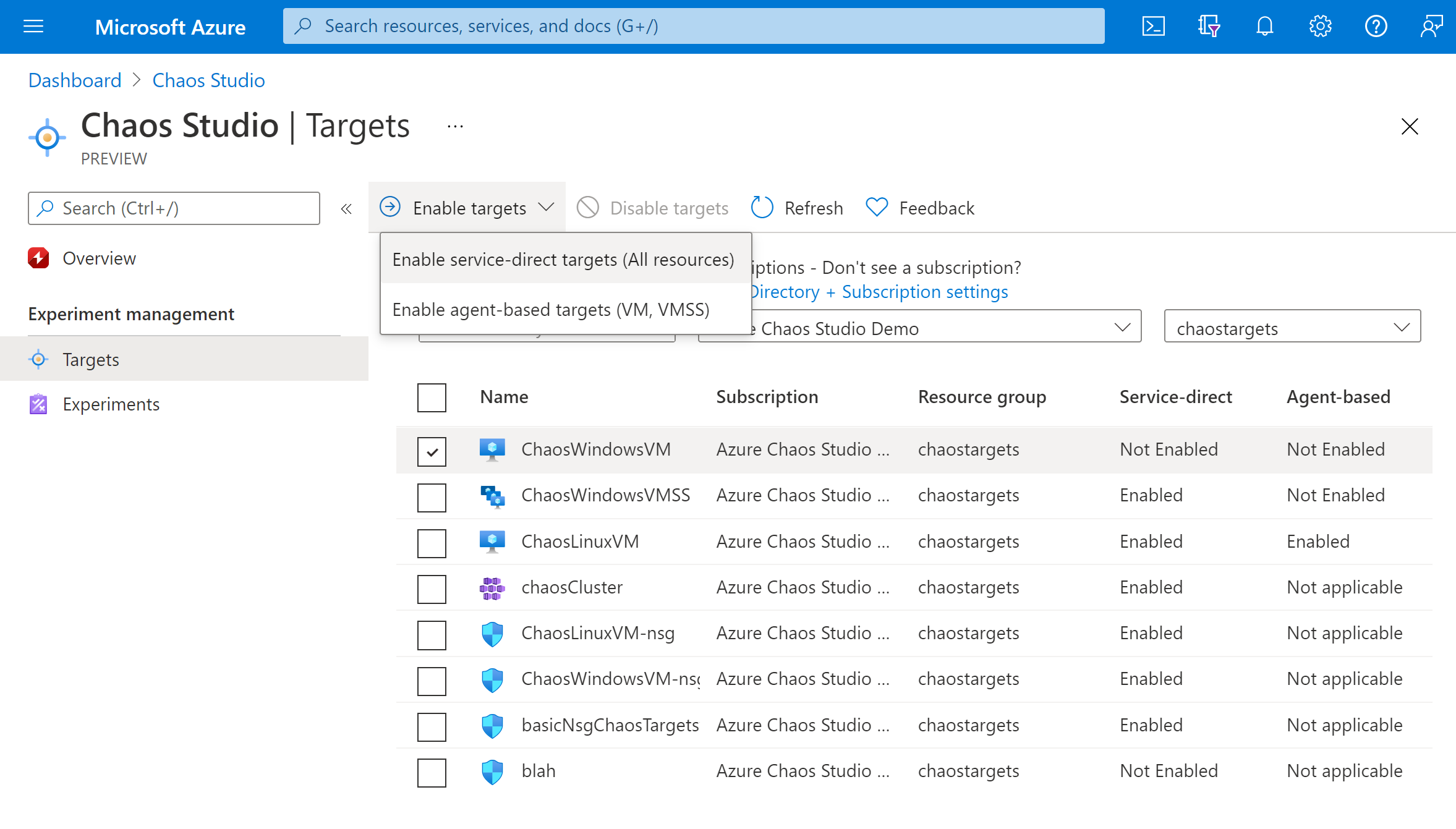 Capture d’écran montrant la vue Tous les appareils dans le Portail Azure.