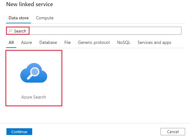 Sélectionnez le connecteur Azure Search.