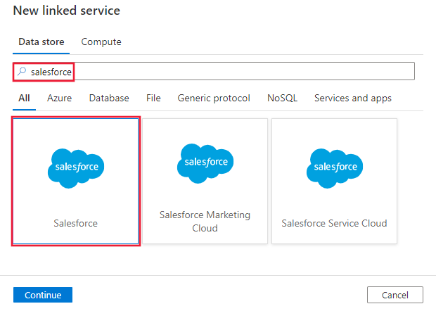 Capture d’écran du connecteur Salesforce.