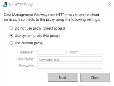 Configurer le proxy