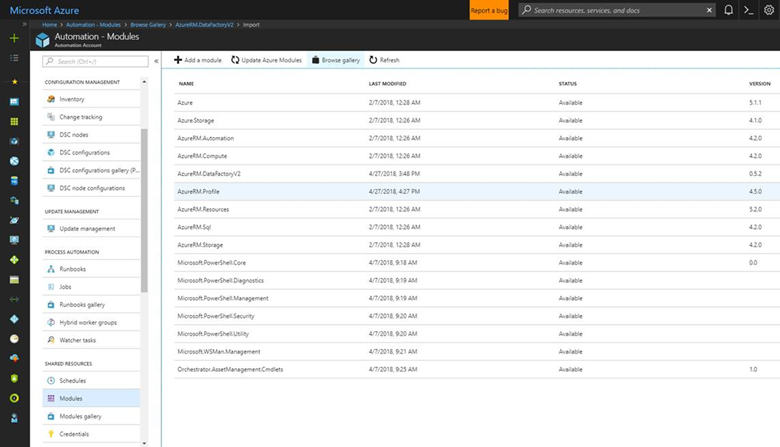 Capture d’écran montrant que le module du profil apparaît dans la liste des modules.