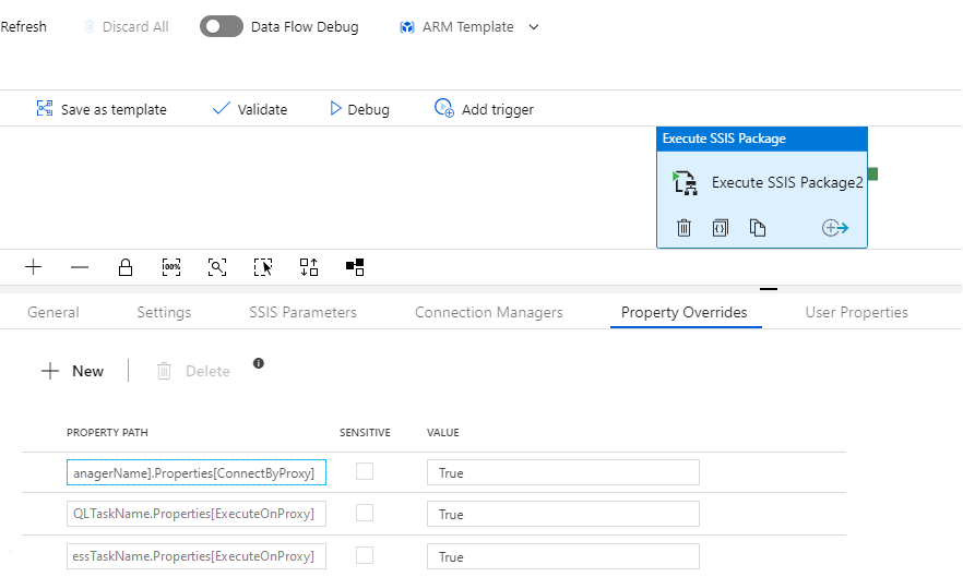 Activer la propriété ConnectByProxy/ExecuteOnProxy 5